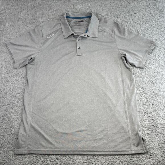 511 Tactical Gray Polo Shirt Snap Button Performance Size Large - Picture 1 of 12